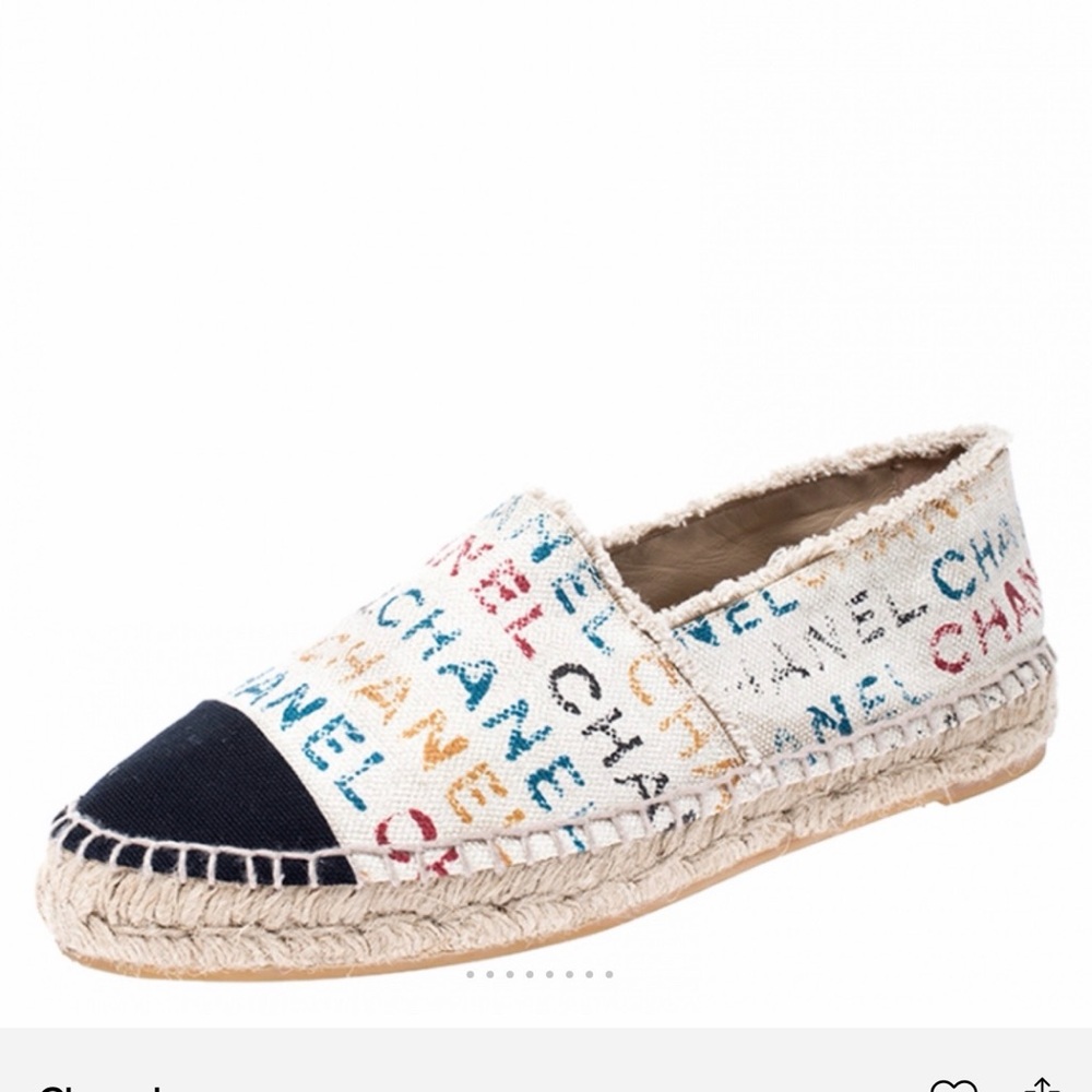 CHANEL Beige and Multicolor Espadrilles